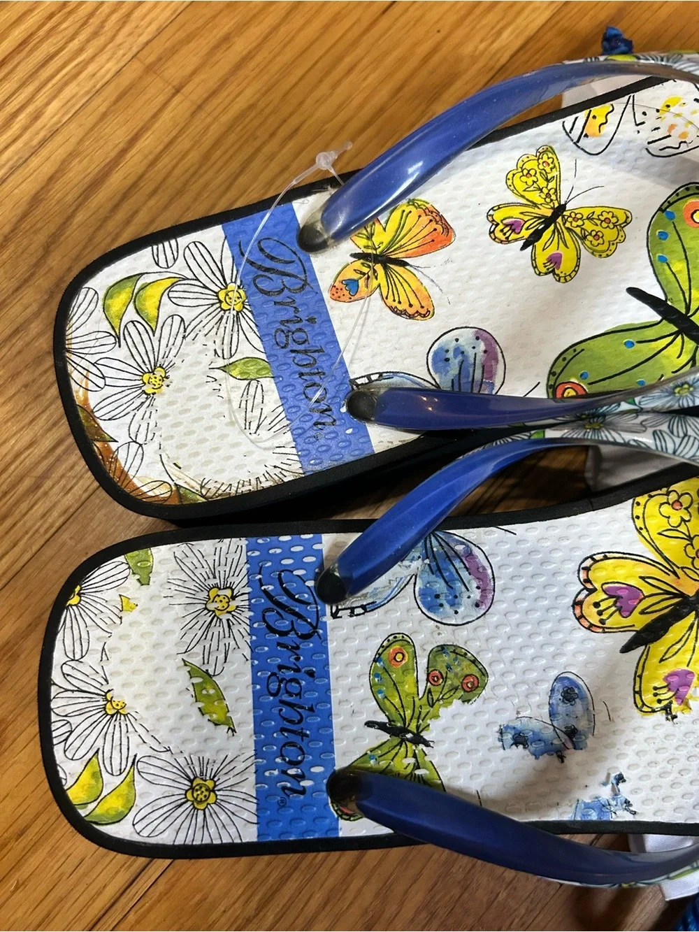 Brighton Breeze Sandals Women’s Size 7 Butterfly Floral Platform Flip Flops Wedg